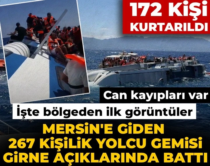 Kuzey Kıbrıs'ın Girne kenti açıklarında 267 kişilik yolcu gemisi battı: "Kayıplarımız var, sayısını bilmiyoruz"